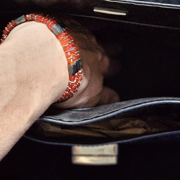 Silver Embossed Handbag - Picture 4 of 6